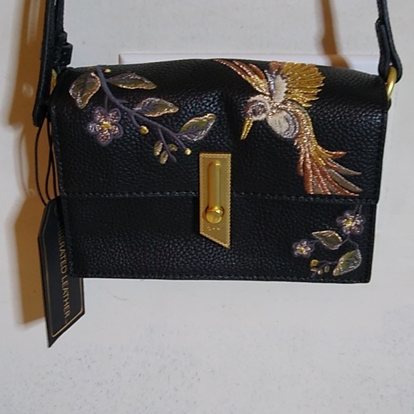 Foley Corinna Ma Cheri Taylor Embroidery Leather Small Crossbody. - Picture 1 of 8